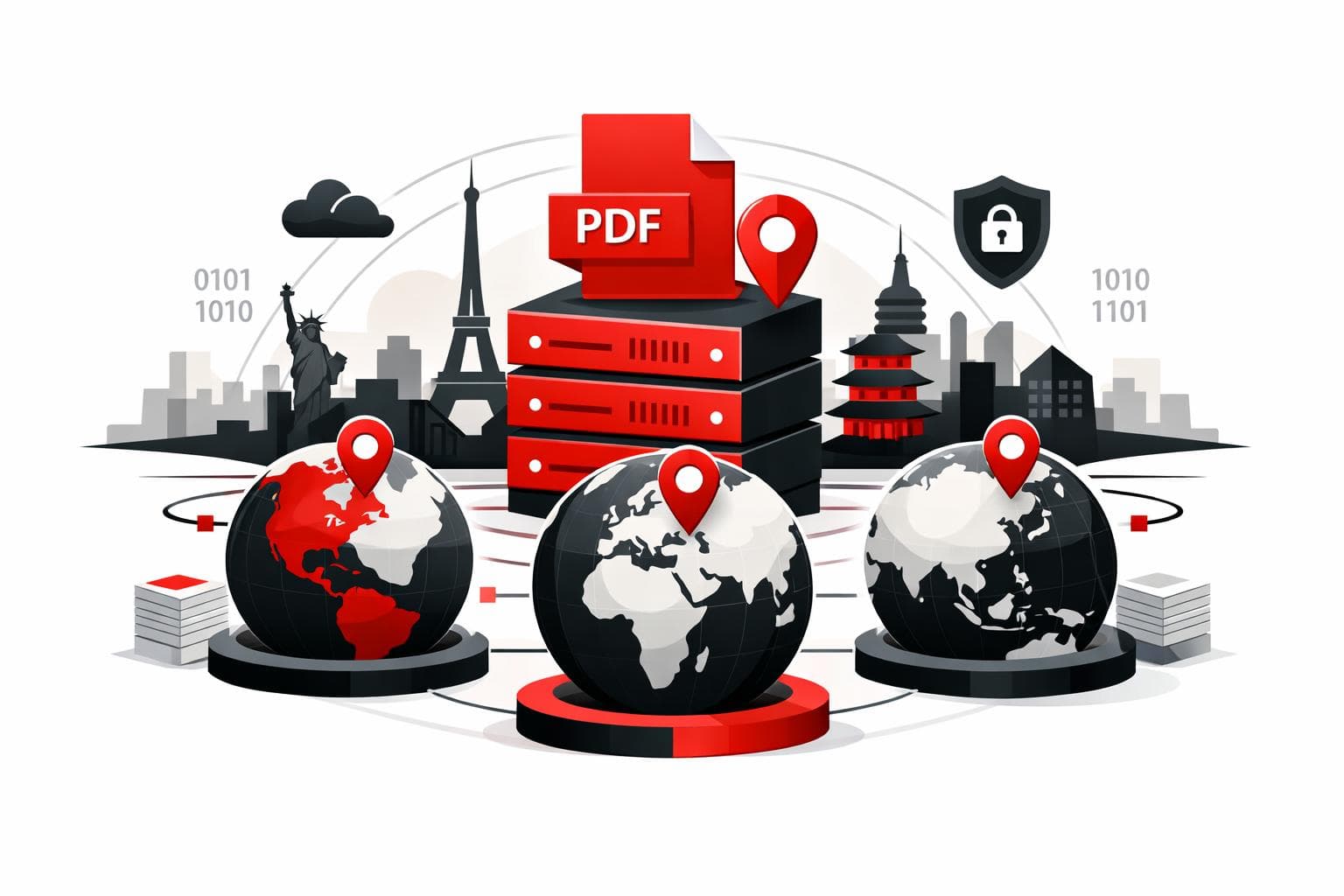 Regional PDF processing settings by country